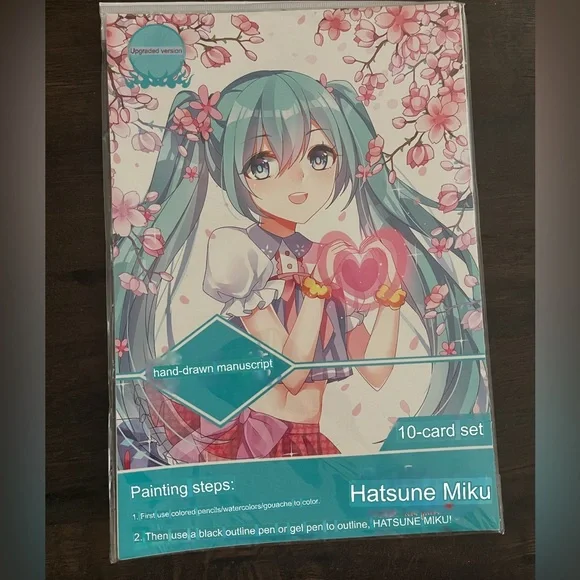 10 pack of sketch-like hatsune Miku colouring pages - Picture 2 of 7